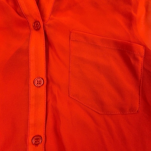 Six Degrees Of Separation Tank Top Womens Small Button Down Open Back Orange - Picture 4 of 8